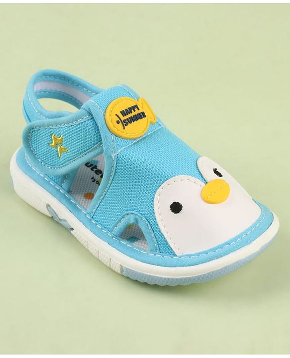 Cute Walk by Babyhug Velcro Closure Musical Sandal With Animal Design - Black