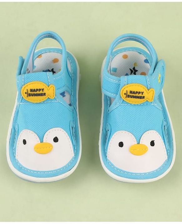 Cute Walk by Babyhug Velcro Closure Musical Sandal With Animal Design - Black