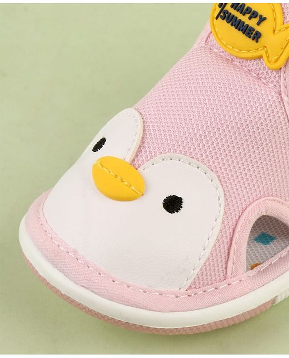 Cute Walk by Babyhug Velcro Closure Musical Sandal With Animal Design - Black