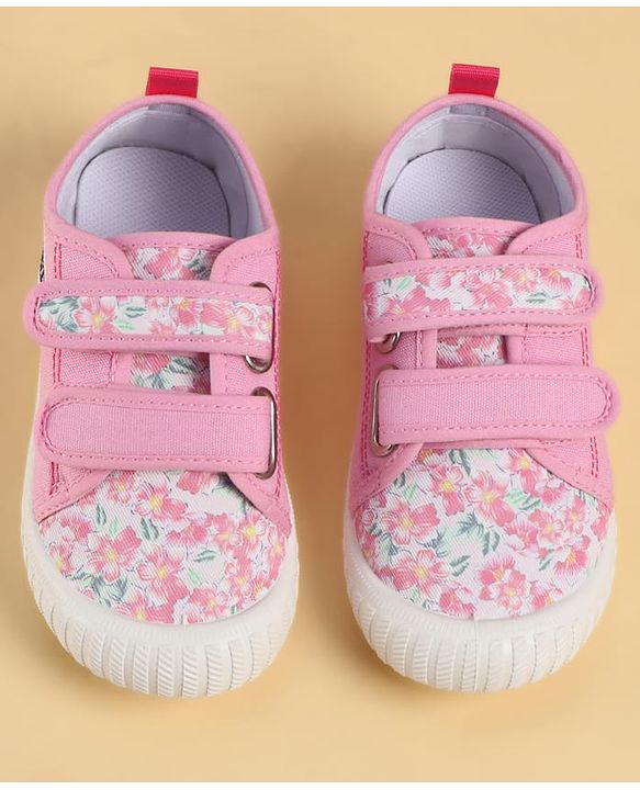 Cute Walk by Babyhug Velcro Closure Floral Printed Casual Shoes - Pink