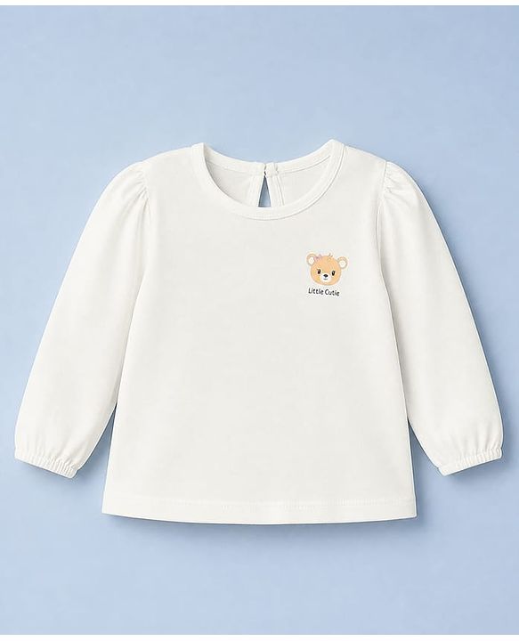 Babyhug 100% Cotton Knit Full Sleeves T-Shirts with Bear Print Pack of 3 in White Pink