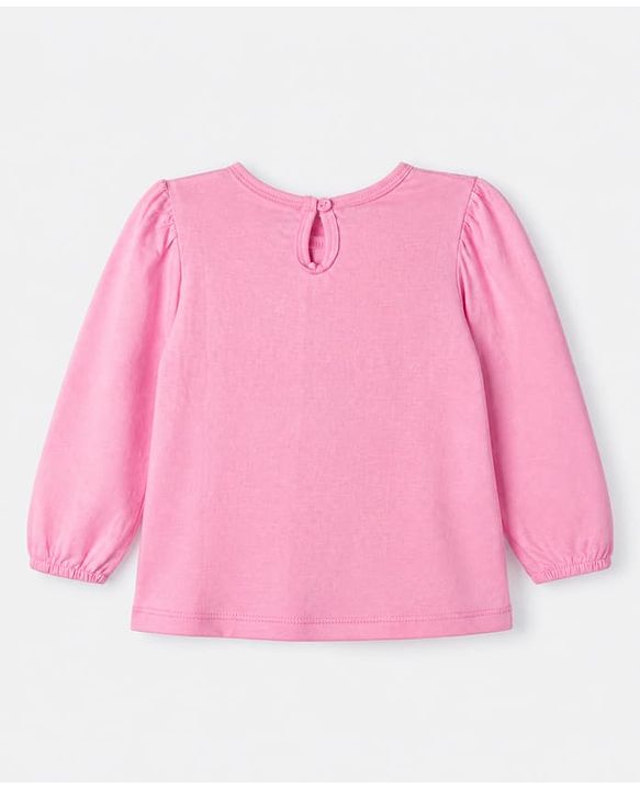 Babyhug Cotton Knit Full Sleeves T-Shirts with Daddy's Girl Heart Print & Bow Applique Pack of 3 - Pink, Lavender & White