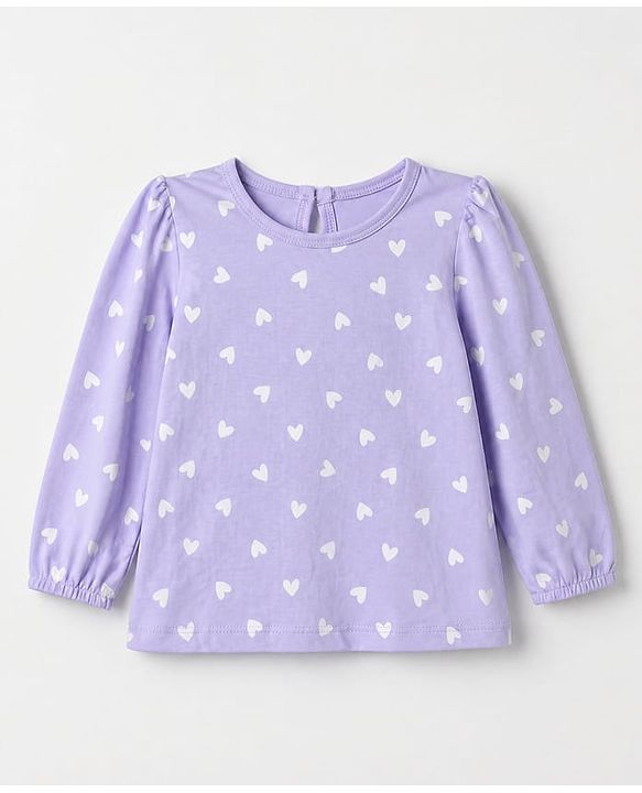 Babyhug Cotton Knit Full Sleeves T-Shirts with Daddy's Girl Heart Print & Bow Applique Pack of 3 - Pink, Lavender & White