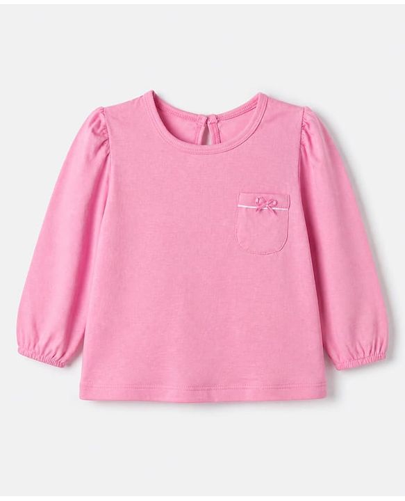 Babyhug Cotton Knit Full Sleeves T-Shirts with Daddy's Girl Heart Print & Bow Applique Pack of 3 - Pink, Lavender & White