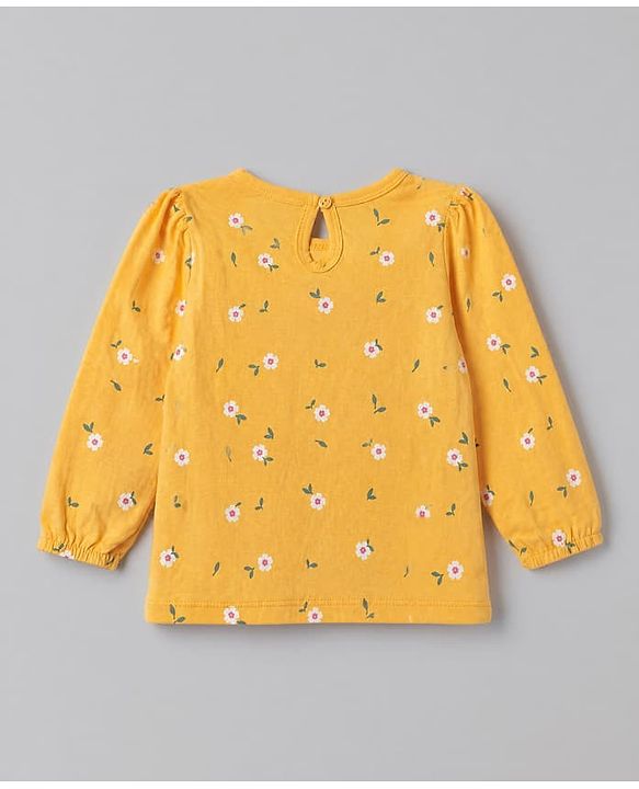 Babyhug 100% Cotton Knit T-Shirt with Full Sleeves and Cherries Print Pack of 5 in Yellow Pink Maroon