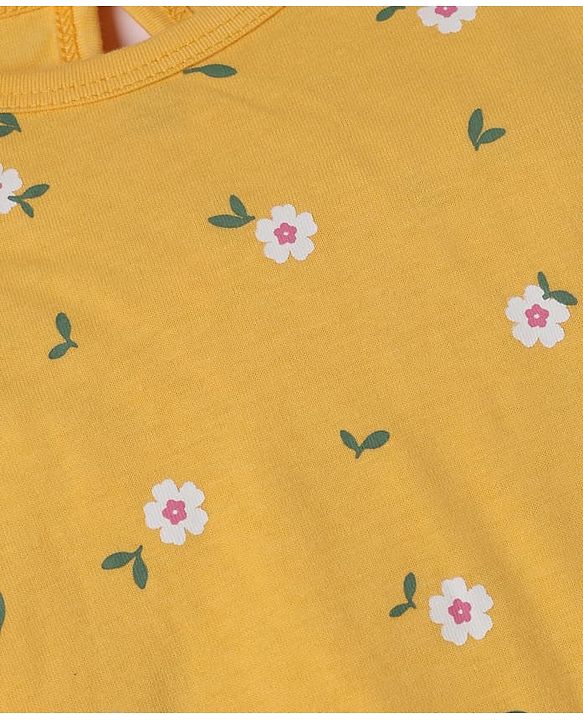 Babyhug 100% Cotton Knit T-Shirt with Full Sleeves and Cherries Print Pack of 5 in Yellow Pink Maroon
