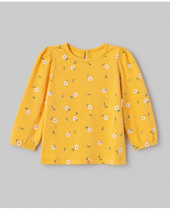 Babyhug 100% Cotton Knit T-Shirt with Full Sleeves and Cherries Print Pack of 5 in Yellow Pink Maroon