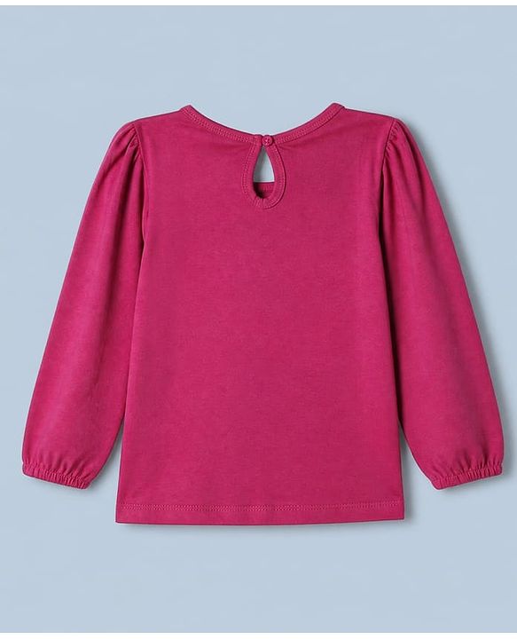 Babyhug 100% Cotton Knit Full Sleeves T-Shirts with Heart Text & Bow Print Pack of 2 - White Dark Pink