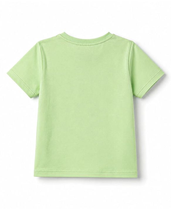 Babyhug 100% Cotton Knit T-Shirt Half Sleeves Bear Print Green 6-9 Months