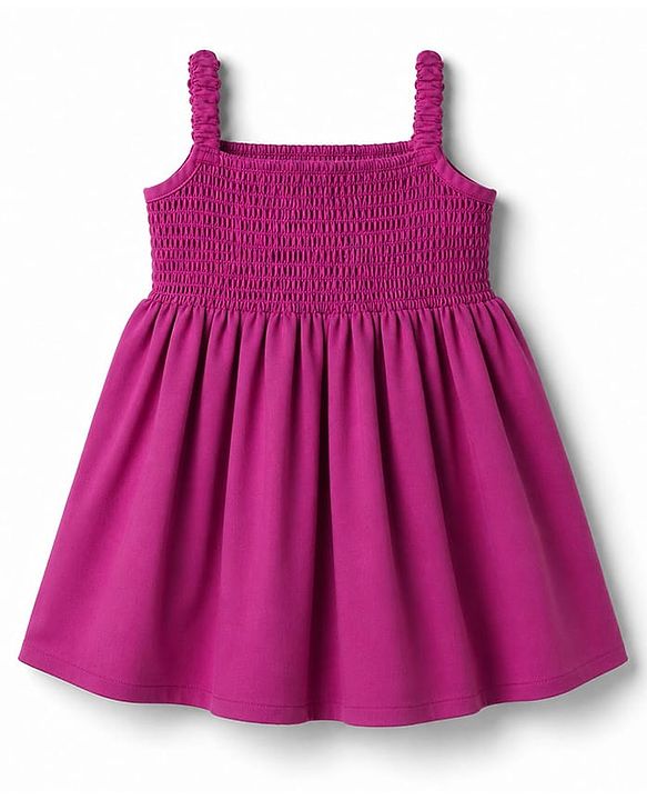 Babyhug Poplin Woven Full Sleeves Solid Frock With Jacket - Dark Pink