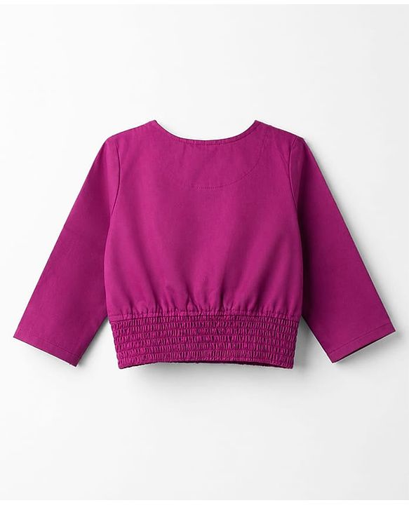 Babyhug Poplin Woven Full Sleeves Solid Frock With Jacket - Dark Pink