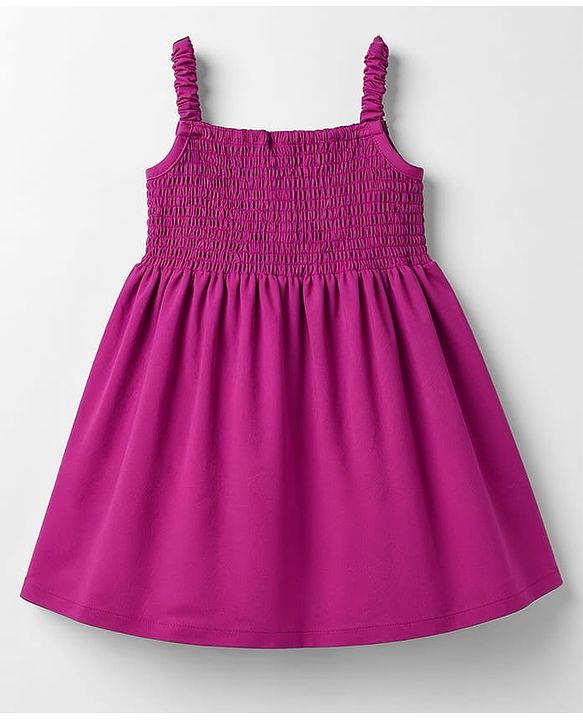 Babyhug Poplin Woven Full Sleeves Solid Frock With Jacket - Dark Pink