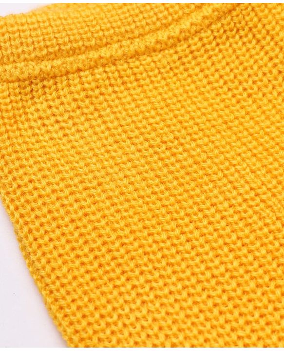 Babyhug Knit Full Length Solid Woollen Lounge Pant in Yellow