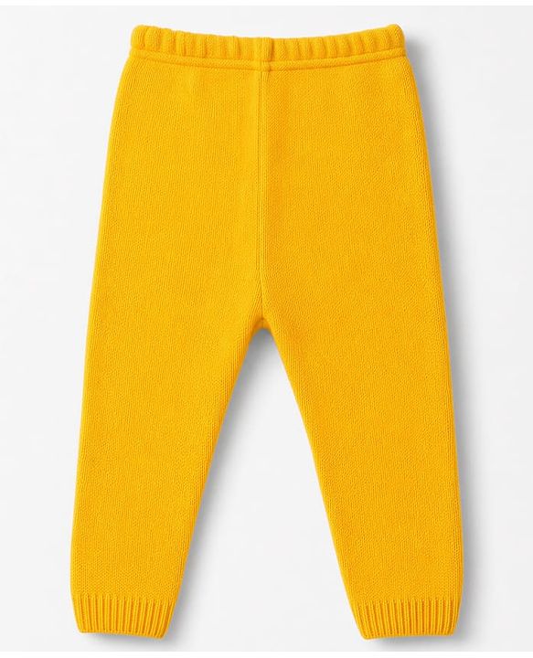 Babyhug Knit Full Sleeves Solid Sweater Set - Yellow