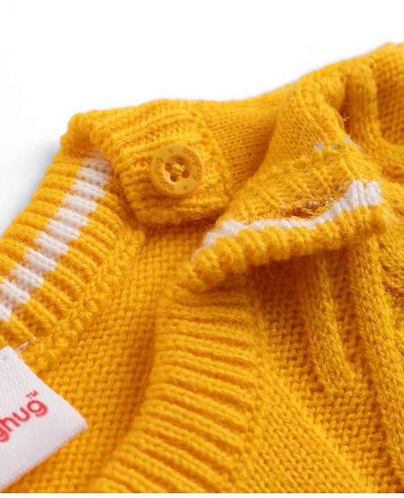 Babyhug Knit Full Sleeves Solid Sweater Set - Yellow