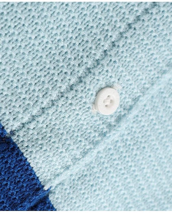 Babyhug Knit Full Sleeves Striped Sweater Set - Blue & White