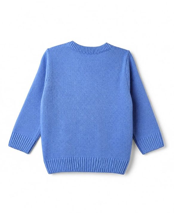 Babyhug Knit Sweater Sets with Full Sleeves and Cable Knit Design - Light Blue