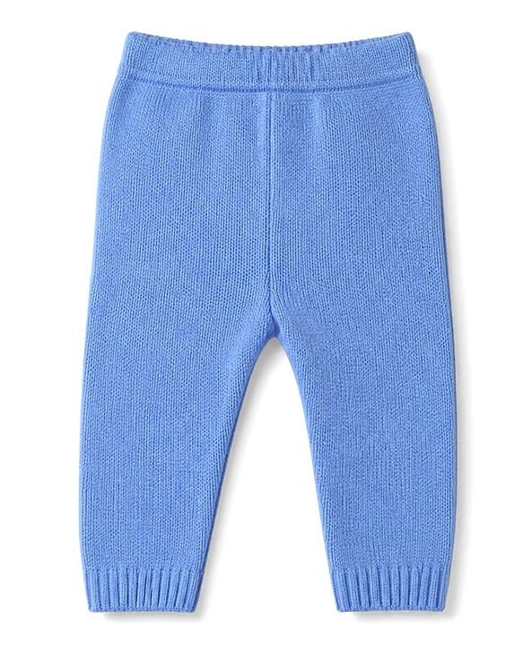 Babyhug Knit Sweater Sets with Full Sleeves and Cable Knit Design - Light Blue