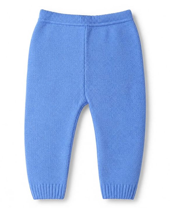 Babyhug Knit Sweater Sets with Full Sleeves and Cable Knit Design - Light Blue