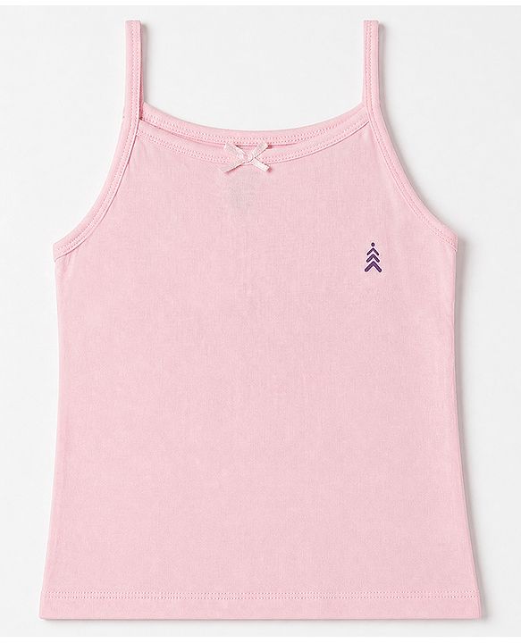 Pine Kids Cotton Lycra Knit Sleeveless Slips with Bow Applique Pack of 3 - Purple & Blue