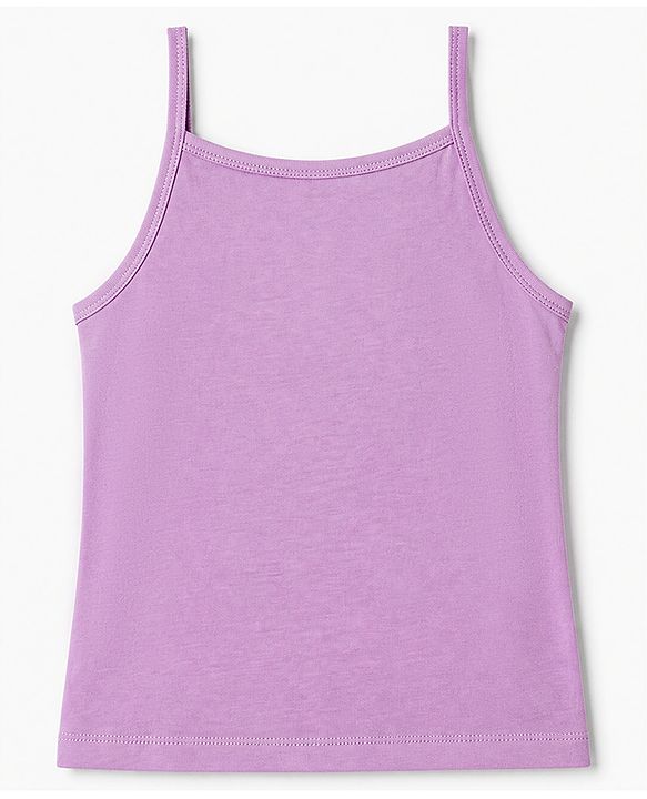 Pine Kids Cotton Lycra Knit Sleeveless Slips with Bow Applique Pack of 3 - Purple & Blue