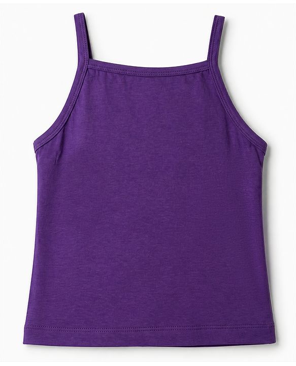 Pine Kids Cotton Lycra Knit Sleeveless Slips with Bow Applique Pack of 3 - Purple & Blue