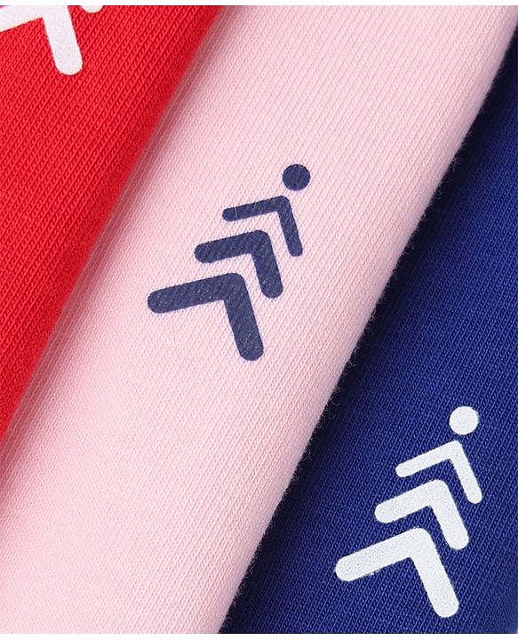 Pine Kids Cotton Mix Knit Slips with Bow Applique in Pink,Red & Navy Pack of 3