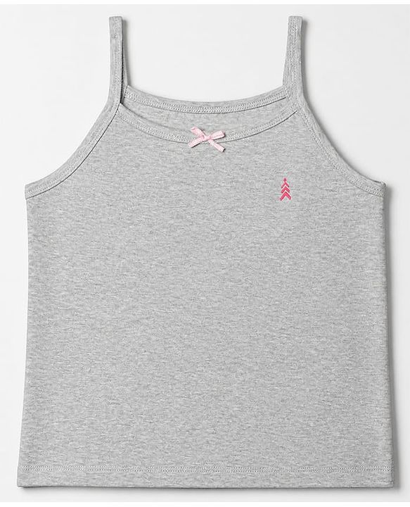 Pine Kids Cotton Lycra Knit Sleeveless Solid Slips Pack of 3 - Pink Red Grey