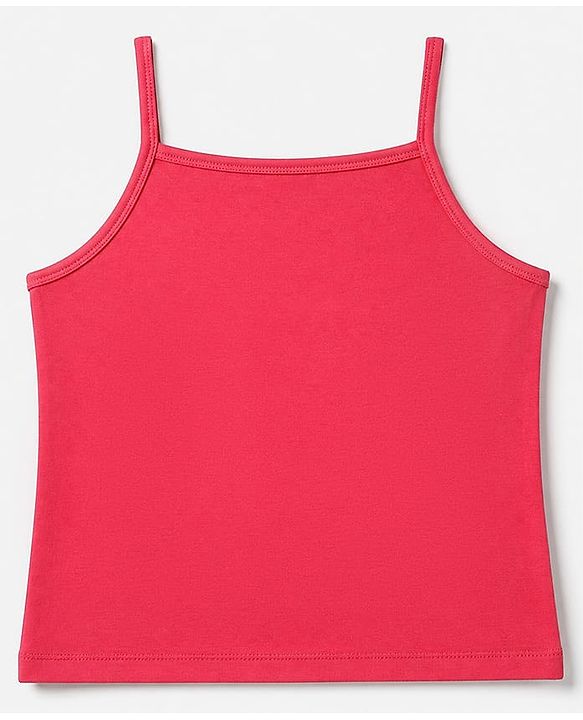 Pine Kids Cotton Lycra Knit Sleeveless Solid Slips Pack of 3 - Pink Red Grey