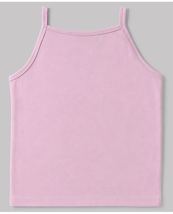 Pine Kids Cotton Lycra Knit Sleeveless Solid Colour Slips Pack of 3 - Pink Aqua & Lavender