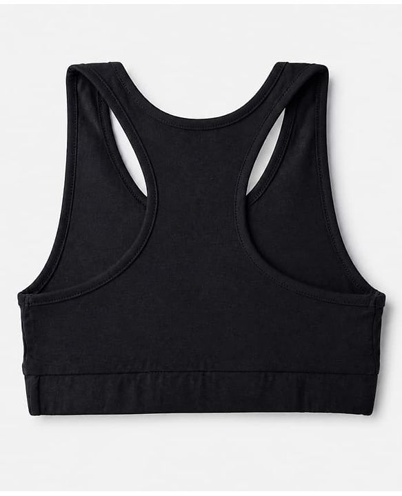 Pine Kids Cotton Lycra Knit Solid Sleeveless Bralettes - White Grey & Black