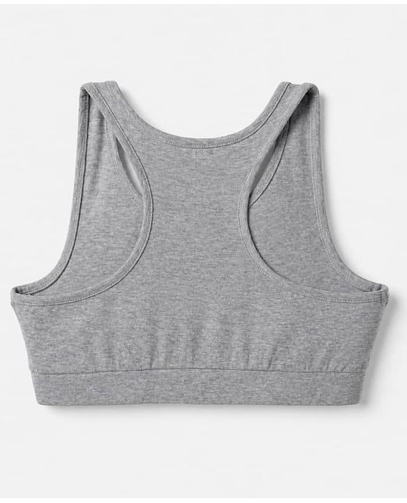 Pine Kids Cotton Lycra Knit Solid Sleeveless Bralettes - White Grey & Black