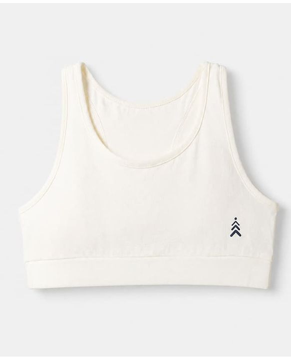 Pine Kids Cotton Lycra Knit Solid Sleeveless Bralettes - White Grey & Black