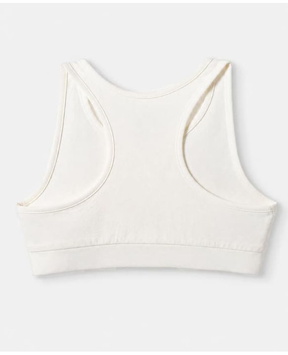 Pine Kids Cotton Lycra Knit Solid Sleeveless Bralettes - White Grey & Black