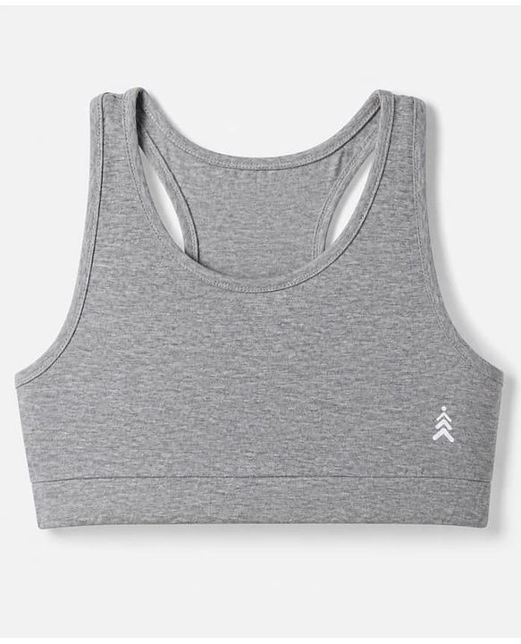 Pine Kids Cotton Lycra Knit Solid Sleeveless Bralettes - White Grey & Black