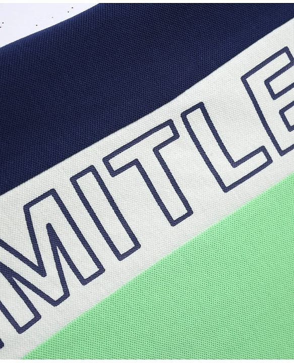 Pine Kids Cotton Knit T-Shirts with Half Sleeves and Limitless Text Print - Light Green
