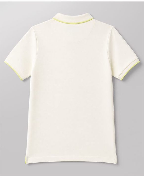 Pine Kids Cotton Knit Polo T-Shirt with Half Sleeves in Yellow