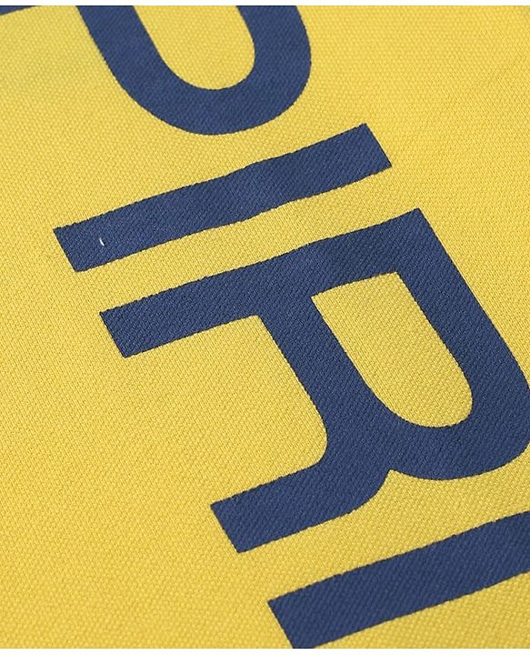 Pine Kids Cotton Knit Polo T-Shirts with Half Sleeves and Spirit Text Print in Yellow