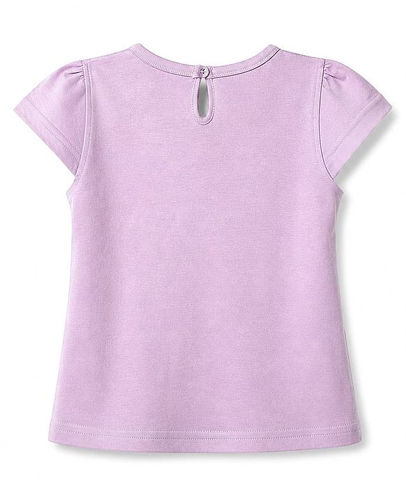 Babyhug 100% Cotton Knit Half Sleeves T-Shirt & Capri Night Suit Rainbow Print - Lavender