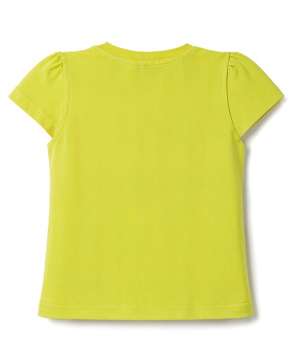 Babyhug 100% Cotton Knit Half Sleeves T-Shirt & Capri Night Suit Floral Print - Green & Pink