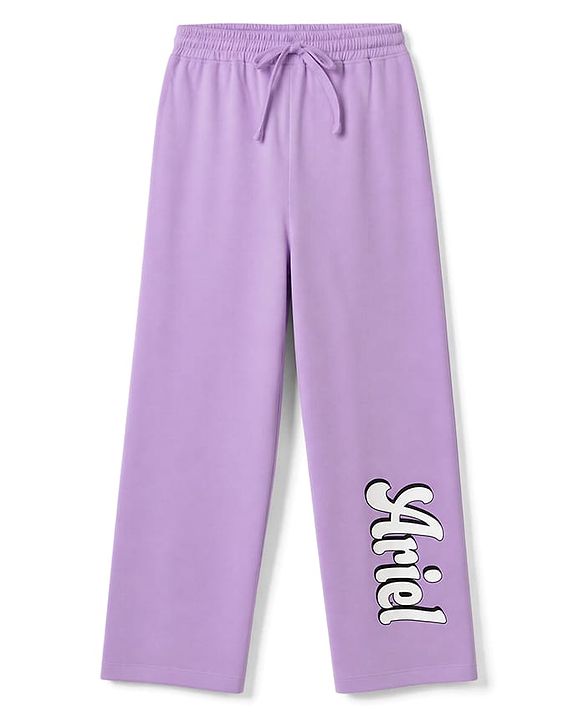 Pine Kids Disney 100% Cotton Single Jersey Knit Full Sleeves T-Shirt & Pajama Night Suit with Call Me on My Shell Phone Text & Ariel Graphic Print - Light Green, Purple