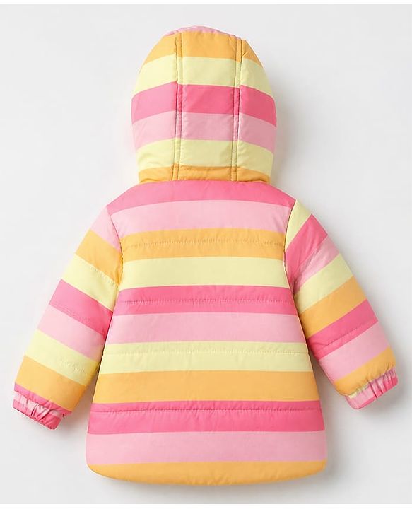 Babyhug Woven Full Sleeves Hooded Winter Wear Suit - Pink