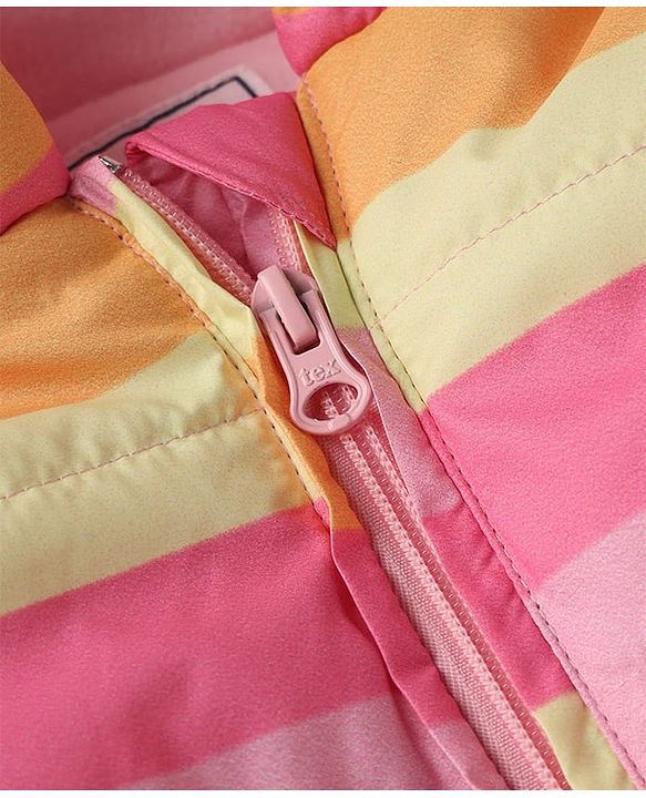 Babyhug Woven Full Sleeves Hooded Winter Wear Suit - Pink