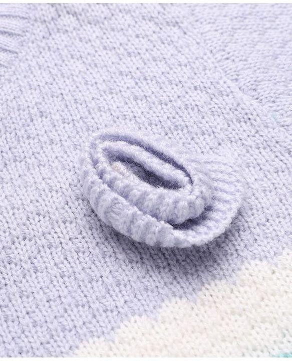 Babyhug Knit Full Sleeves Striped Pullovers - Purple