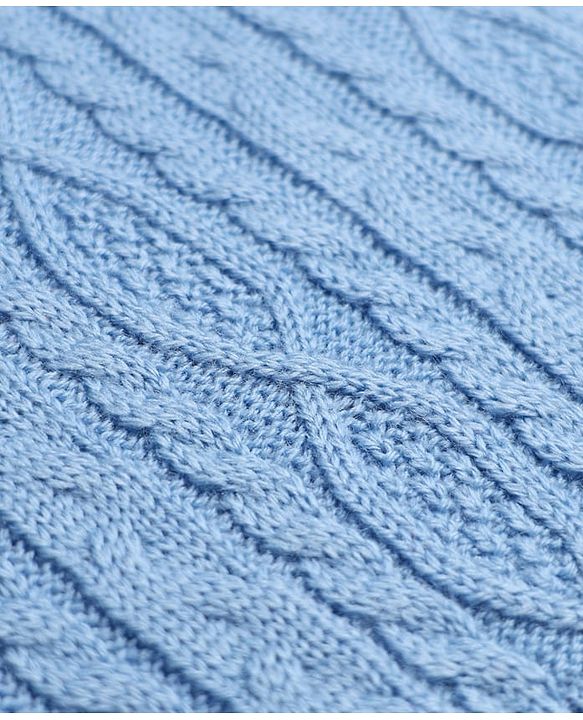 Babyhug Cable Knit Pullover with Full Sleeves in Light Blue
