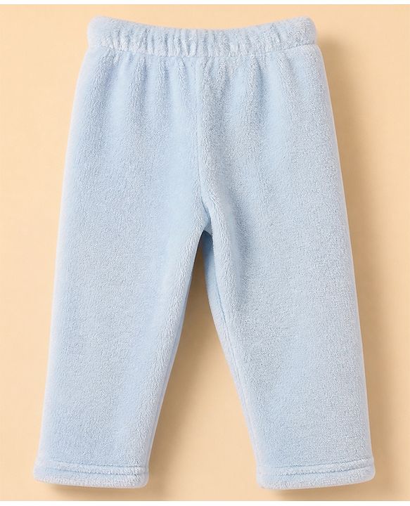Babyhug Disney 100% Cotton Fleece Knit Full Sleeves Winter Wear Suit With Stitch Graphic - Light Blue