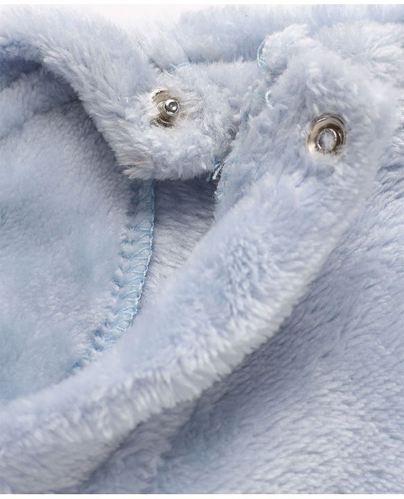Babyhug Disney 100% Cotton Fleece Knit Full Sleeves Winter Wear Suit With Stitch Graphic - Light Blue