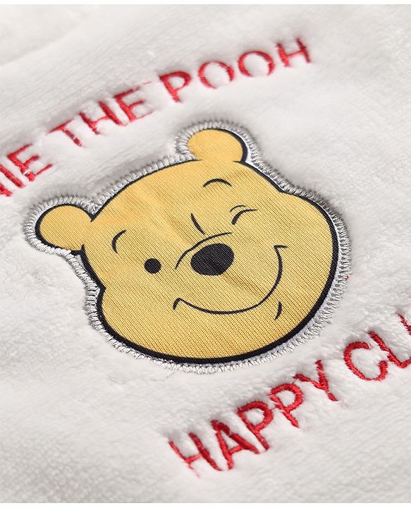 Babyhug Disney 100% Cotton Fleece Knit Full Sleeves T-Shirt and Pant Set with Winnie The Pooh Graphic in White