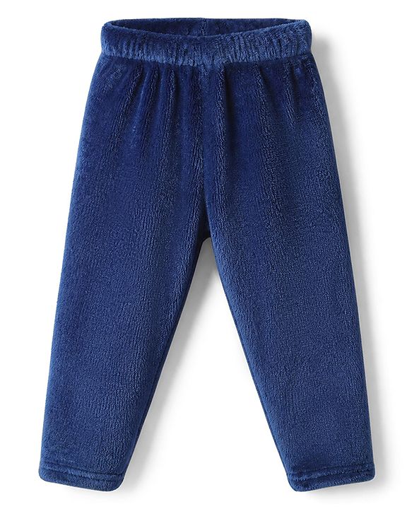 Babyhug Disney 100% Cotton Fleece Knit Full Sleeves Winter Wear Suit With Mickey Mouse Graphic - Navy Blue