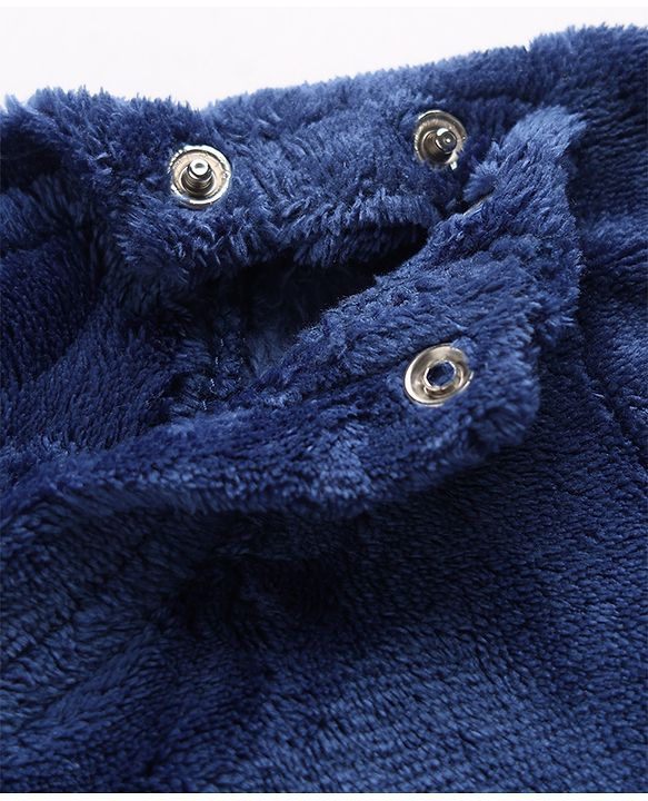 Babyhug Disney 100% Cotton Fleece Knit Full Sleeves Winter Wear Suit With Mickey Mouse Graphic - Navy Blue